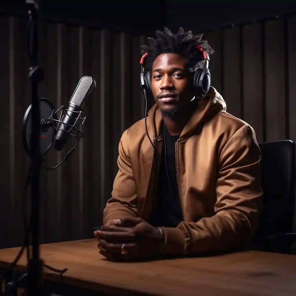 Djpurpose black young men on the mic for podcast 