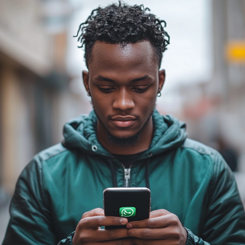 Boy whatsapp on mobile
